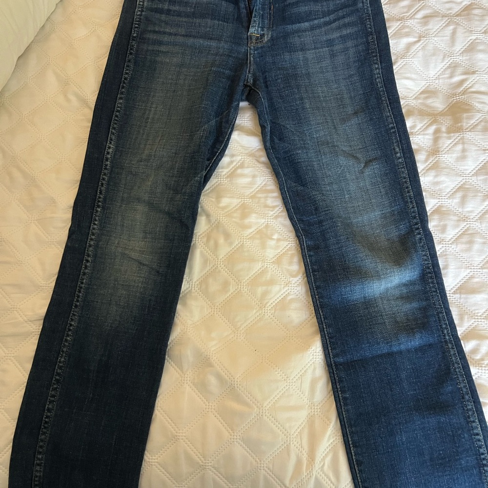 7 For All Mankind Ankle Straight Blue Jeans